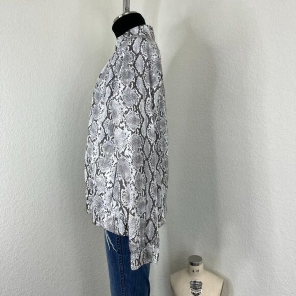 Joe Fresh Python Snake Print Wind Breaker Bomber Jacket - Picture 5 of 9